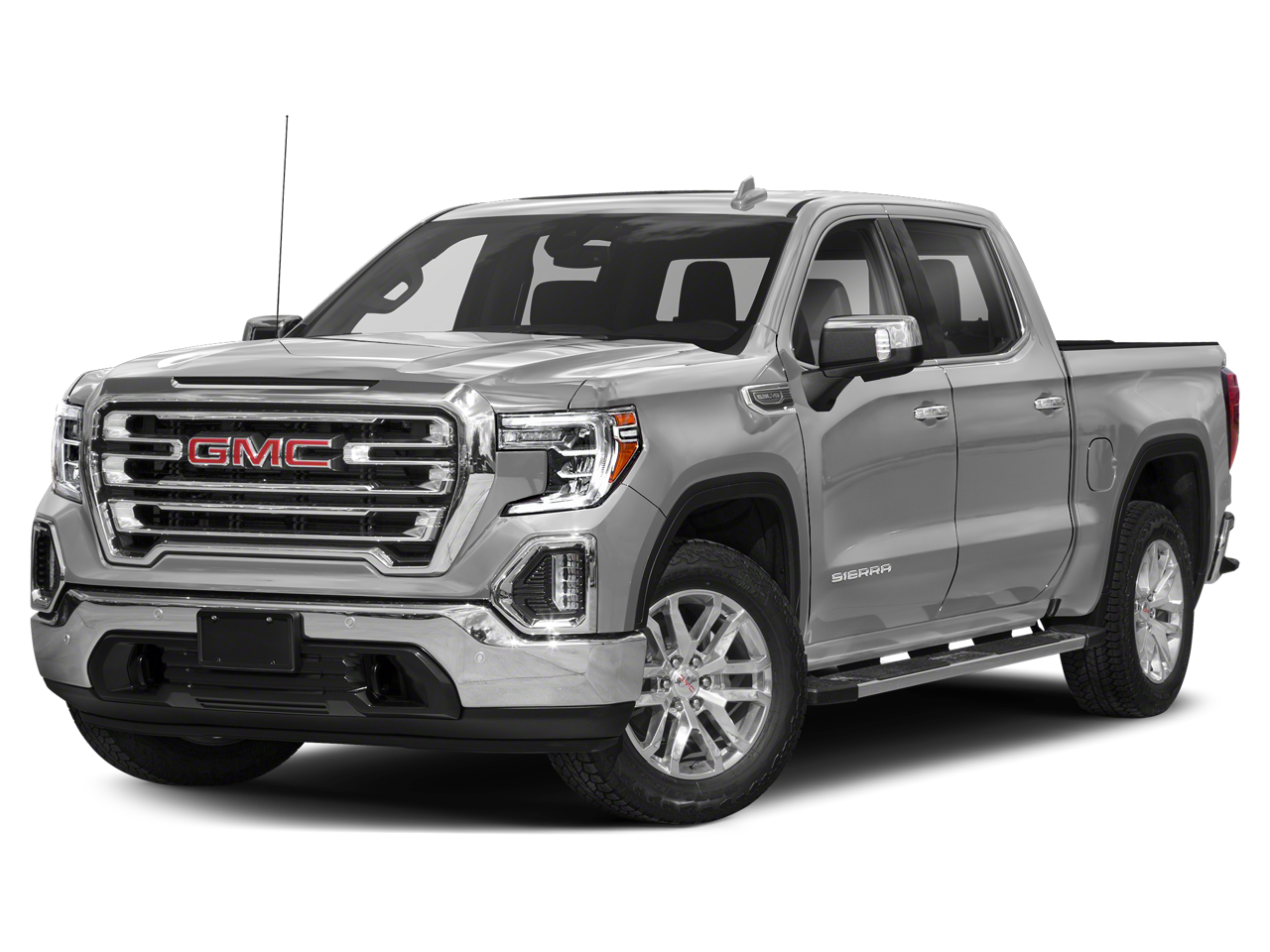 2020 GMC Sierra 1500 SLT in Quicksilver Metallic — front three-quarter view
