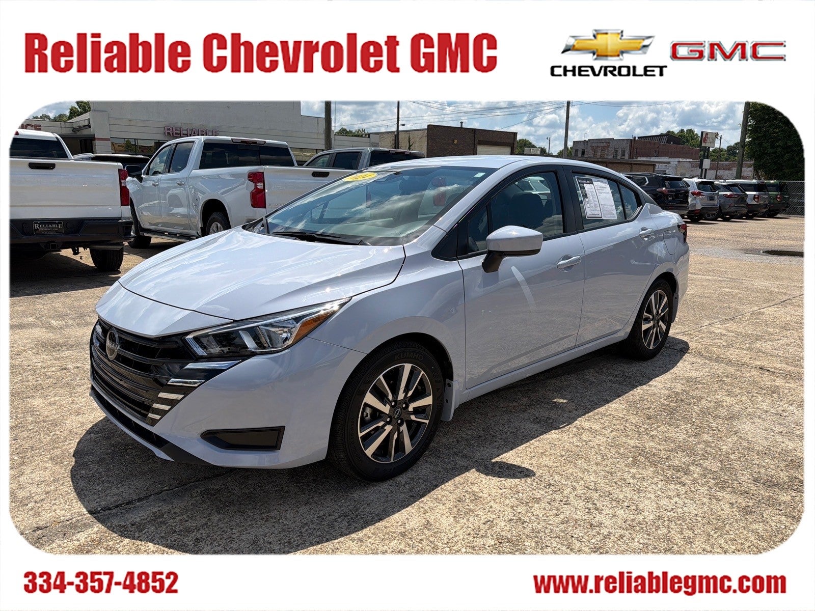 2024 Nissan Versa SV in Gray — front three-quarter view