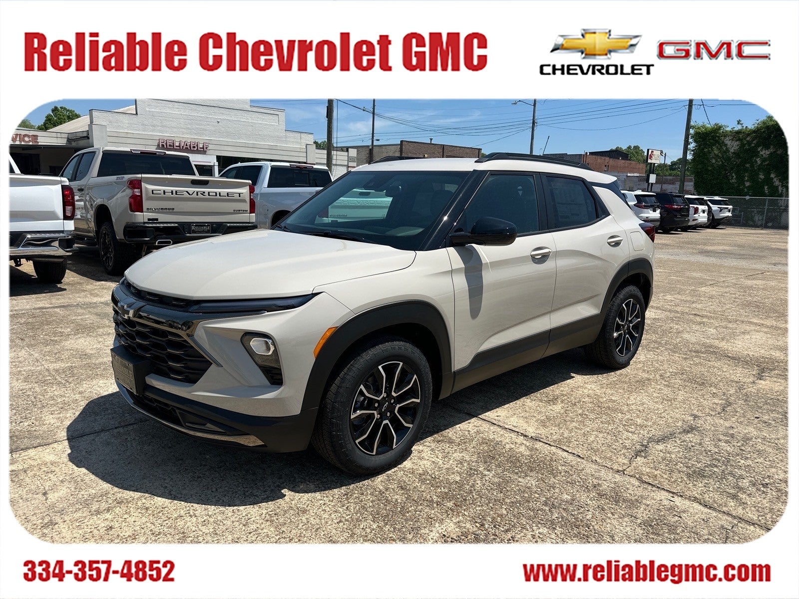 2026 Chevrolet Trailblazer ACTIV in White Sands — front three-quarter view